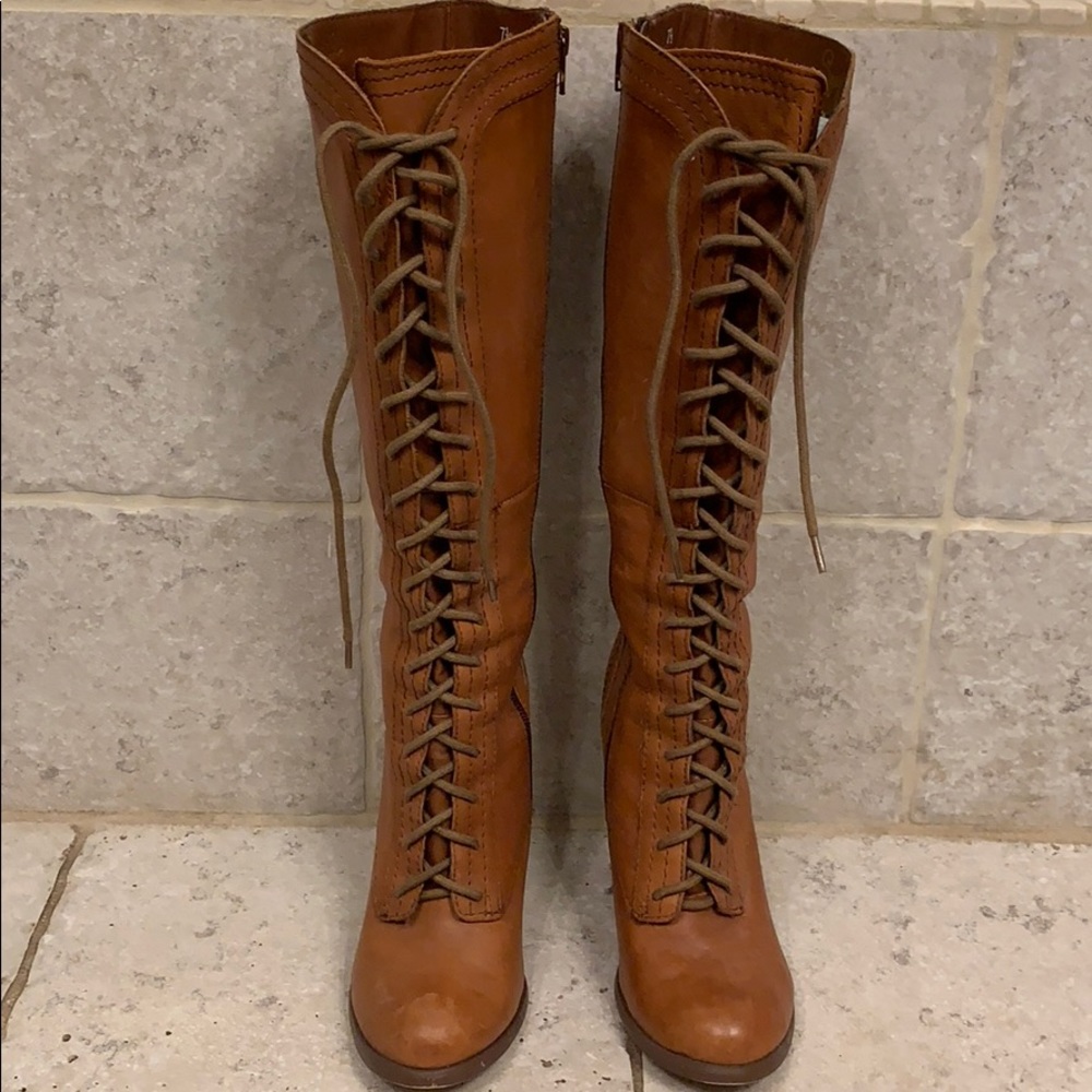 Seychelles Tan leather lace up boots - 7 1/2 M